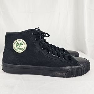 PF Flyers Black Sandlot Slip Resistant Hi Top Canvas Sneakers Mens 12/W 13.5